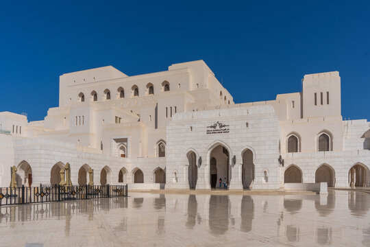 Oman, 12.13.2025, Royal Opera House Muscat, iconic white stone architecture in Oman