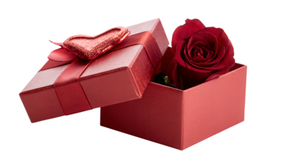 Open gift with flower is symbol of surprise and love suitable for valentine's day and weddings and perfect to show affection by giving elegant presents