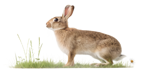 Realistic farm rabbit, full body, standing pose, neutral natural position, realistic proportions, clean detailed fur texture, soft studio lighting, eye level view, centered composition, isolated on tr