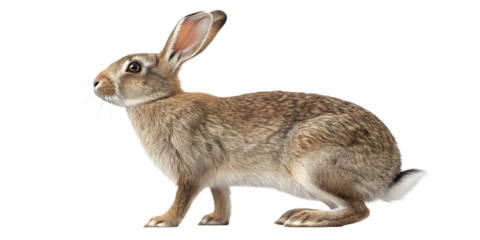 Realistic farm rabbit, full body, standing pose, neutral natural position, realistic proportions, clean detailed fur texture, soft studio lighting, eye level view, centered composition, isolated on tr