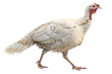 Realistic farm turkey, full body, standing pose, neutral natural position, realistic proportions, clean detailed feathers, soft studio lighting, eye level view, centered composition, isolated on trans