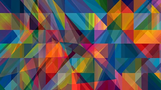 Abstract geometric shapes background with bright colors and dynamic forms