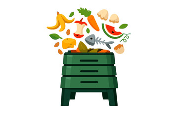 Compost Bin with Food Scraps