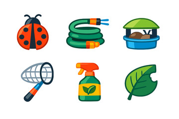 Garden pest control icons set © Andrei