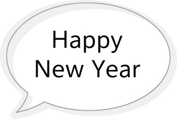 Fototapeta premium Happy New Year message in speech bubble