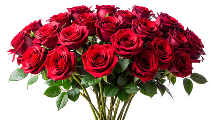 Obraz premium Realistic red rose flower collection isolated on transparent background for romance and valentine theme