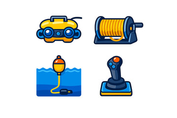 Underwater robot icons