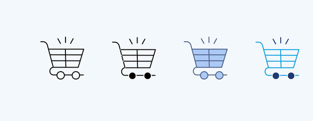Shopping Cart  Multiple Icon Illustration Vector
