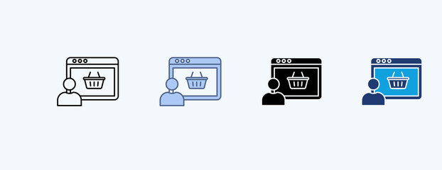 Shopping Online Multiple Icon Illustration Vector