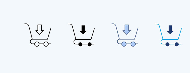 Add To Cart Multiple Icon Illustration Vector