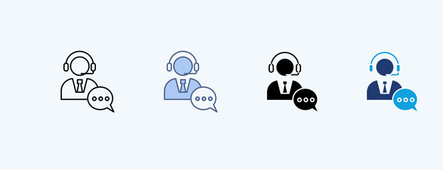Customer Service Multiple Icon Illustration Vector