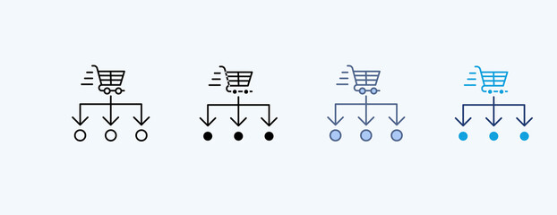Distribution Multiple Icon Illustration Vector
