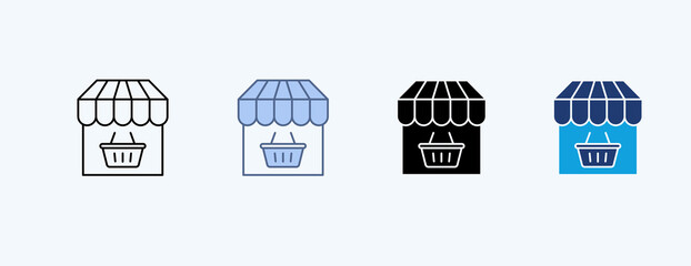 Market Multiple Icon Illustration Vector