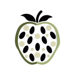 Fototapeta premium Cherimoya flat illustration vector image 