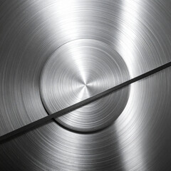 Abstract brushed metal texture with diagonal line. Metal texture featuring a diagonal line and circular pattern. Modern technology concepts, industrial backgrounds, creative layouts and design.