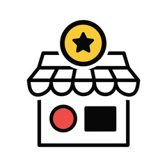 Obraz premium Small shop with star rating Vector
