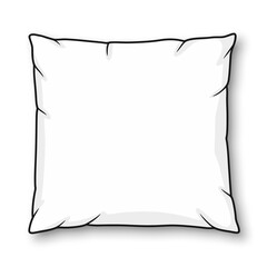 Simple vector illustration of a soft pillow. Ideal for design projects, home decor concepts, textile patterns, or relaxation themes. Clean lines and minimalist style.