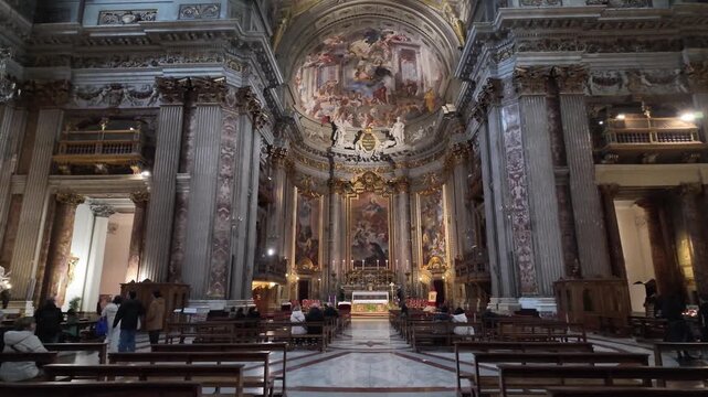 The interior of Sant&rsquo;Ignazio di Loyola in Rome, Italy
