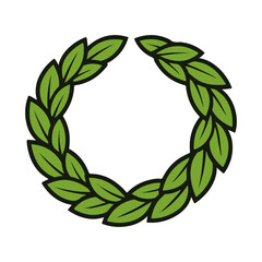 wreath sticker vector on a white background
Colored vector sticker on a white background