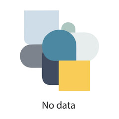 Abstract geometric shapes with a no data message isolated on white background, Vector, illustration