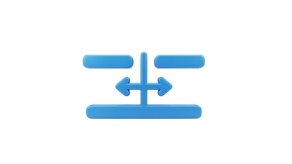 Blue flowchart icon isolated on transparent background