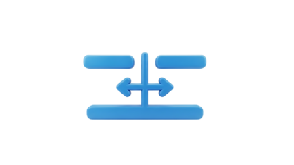 Blue flowchart icon isolated on transparent background