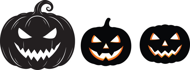Pumpkin vector silhouettes Big collection.eps