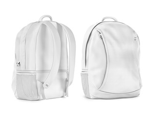 An image of a white Backpacks isolated on a white background