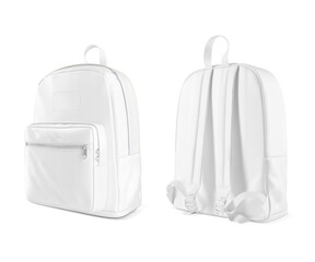 An image of a white Backpacks isolated on a white background
