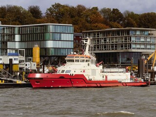 Fireboat in the port