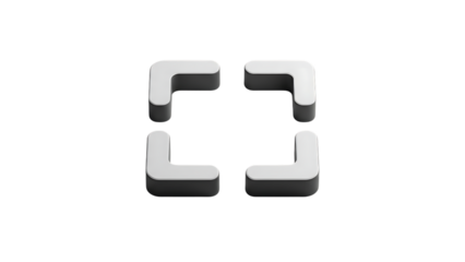 Isolated white camera shutter icon on transparent background