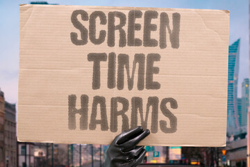 "Screen Time Harms" Excessive device use impacts mental wellness. TECHNOLOGY. PHONE. COMPUTER. HEALTH. DIGITAL.