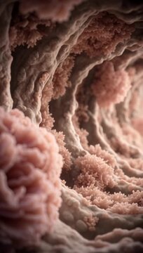 Colorectal cancer tumor growth inside human colon