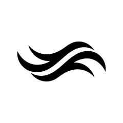 Fototapeta premium Flowing abstract wave lines forming a dynamic mark, representing movement, energy, flexibility, and smooth transformation.