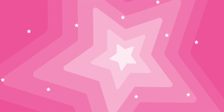 Beautiful background pink stars with sparkles. Vector illustration
