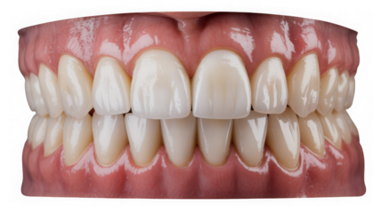 Displaying perfect white teeth alongside swollen gums highlighting gingivitis, emphasizing the importance of dental hygiene and the impact of oral health issues on well being 