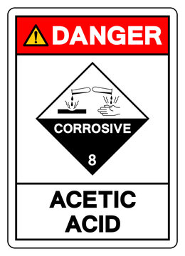 Danger Acetic Acid Symbol Sign, Vector Illustration, Isolate On White Background, Label.EPS10