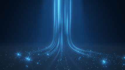 3D High Speed Light Trails. Digital Flow Vector Background. Big Data Technology Lines Fast Wireless Data Transmission. Information in Virtual Reality. 6g Vector Illustration. Artificial neural network