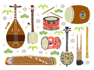 和楽器イメージのイラスト