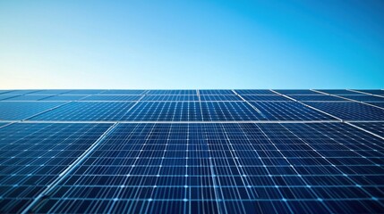 Solar panels against clear blue sky
