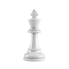 Fototapeta premium Isolated white chess king piece isolated on transparent background