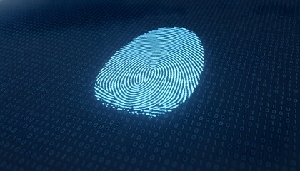 Fingerprint visible on a textured blue surface from a close-up viewpoint