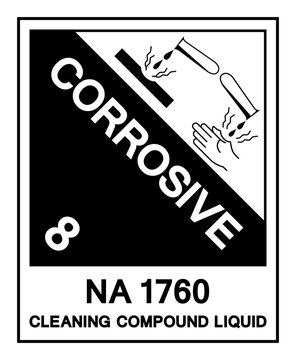 Cleaning Compound Liquid UN 1760 Symbol Sign, Vector Illustration, Isolate On White Background Label. EPS10