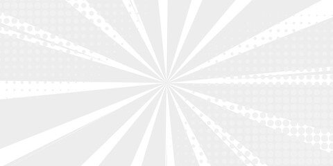 abstract gray white sun rays, retro styled comics book texture background, halftone illustration, pop art concept