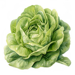 Obraz premium Fresh green cabbage head isolated