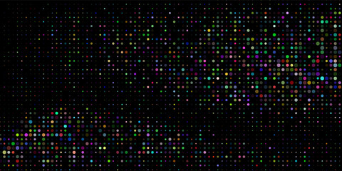 Blue Dot Paint Background. Round Event Texture. Orange Falling Circle. Yellow Top Confetti Illustration.