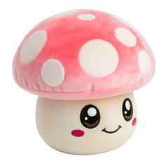 Fototapeta premium Cute pink cartoon mushroom