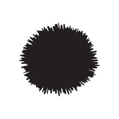 Fototapeta premium Brush circles round shape Stock black color design.