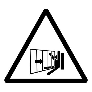 Moving Gate Can Cause Injury Hazard Symbol Sign ,Vector Illustration, Isolate On White Background Label.EPS10