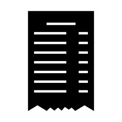 Bill Invoice Receipt Icon for Payment and Transaction Design